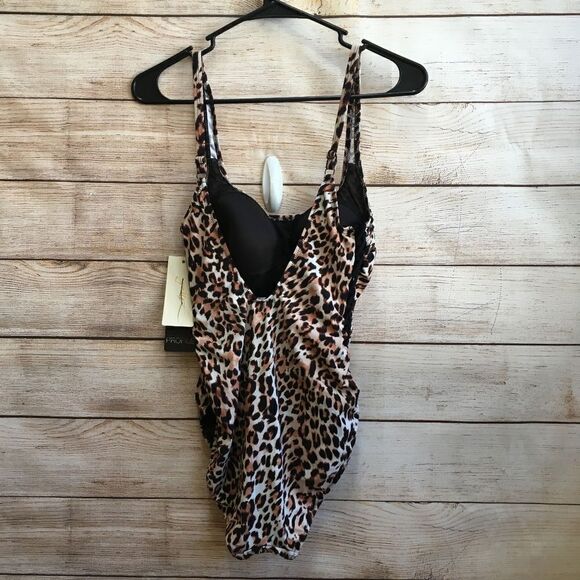 NEW WITH TAGS GOTTEX PROFILE WILD THING SWIMSUIT IN‎ LEOPARD PRINT - Picture 10 of 11